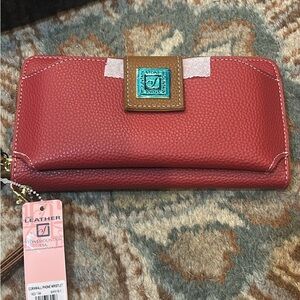 Stone Mountain Accessories Red and Brown Leather Wallet